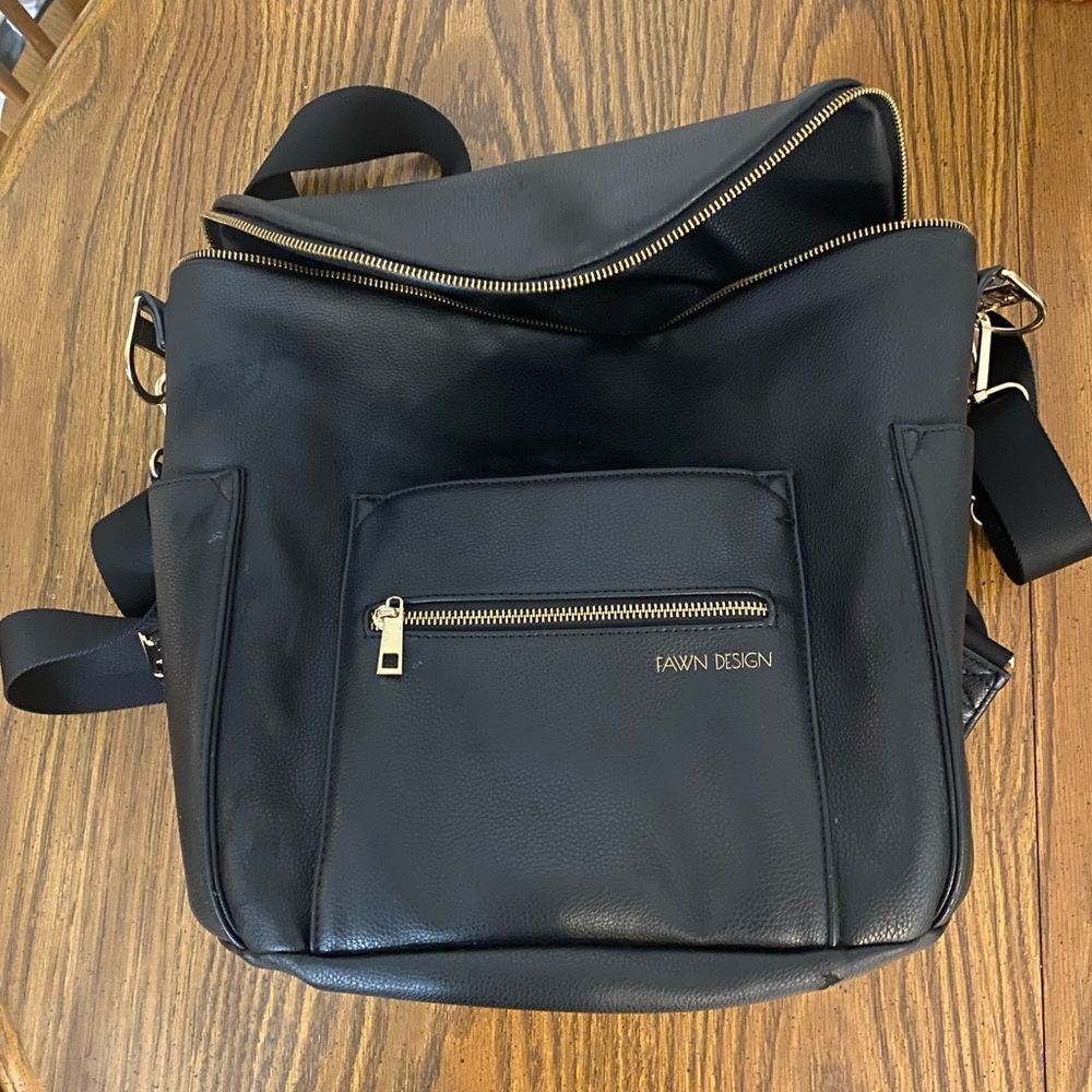Fawn original large diaper bag in black